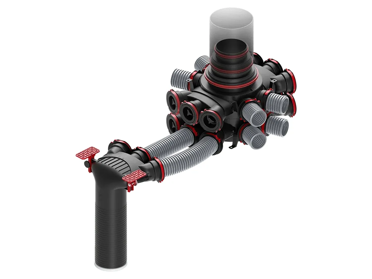 Возможность подключения труб к распределительной коробке HEATPEX ARIA CONNECT