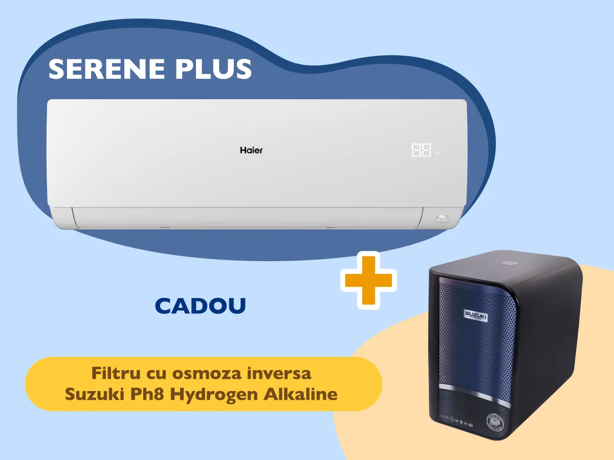 Conditioner HAIER SERENE Plus DC Inverter R32 AS25SBBHRA-MW 1U25DEBFRA-SH Alb mat (Încălzire pana la - 20°C)